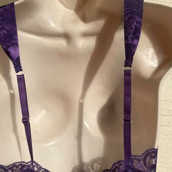 Victorias Secret Small Vintage Purple Satin & Lace Bodysuit Bows Sexy Gold Label - Picture 16 of 16